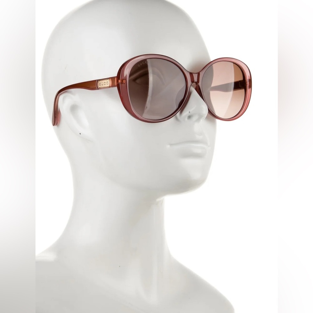 New GUCCI GG0793SK 003 59mm Pink Transparent Oversized Sunglasses Italy